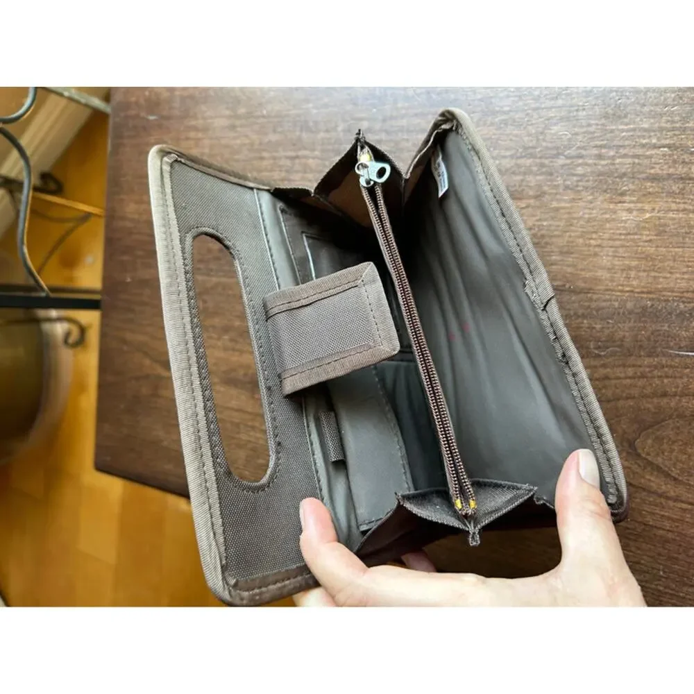 Vintage California brown canvas wallet clutch